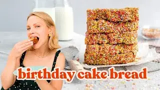 Gluten-Free Birthday Cake Bread | naturally sweetened & made with greek yogurt | Ambitious Kitchen