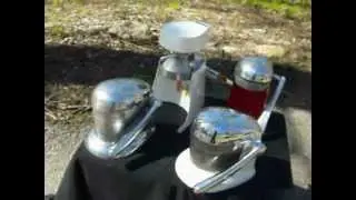 Vintage 1950s Juice-o-Mat Chrome and Metal Juicers FOR SALE!
