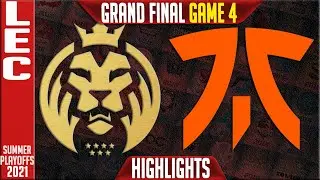 MAD vs FNC Highlights Game 4 | LEC Summer Playoffs GRAND FINAL | MAD Lions vs Fnatic G4