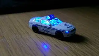 Custom toy car with flashing emergency lights - Majorette FORD MUSTANG 80SS (no sound)