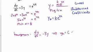 undetermined coefficients with first order linear DEs