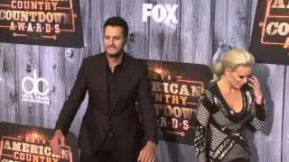 Luke Bryan and Caroline Boyer Red Carpet Fashion - ACCAs 2014