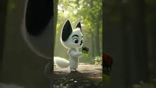 Fox Cub Meets a Beetle 🐞🦊 | Gentle Nature Animation for Kids #shorts