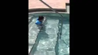 Mando swimming with Nana