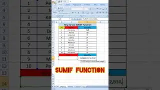 SUMIF Function 🤔 #shortfeed #excel #exceltips #shorts #excelformula #viral #excelmagictrick