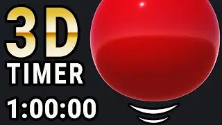 3D Big Bouncing Ball - 1 Hour Visual Countdown Timer
