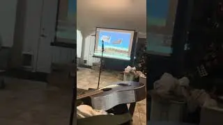 Old school slide show video with guitar setup