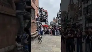 Street Performer Juggling Fire On A Unicycle!🔥☠️