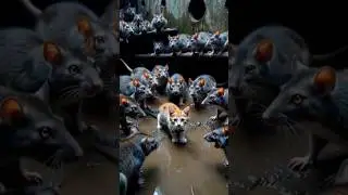 Kitten vs.The Rat Swarm.#ratswarm #kittenadventure #horrorscene #catsurvival #scaryshorts #darkstory