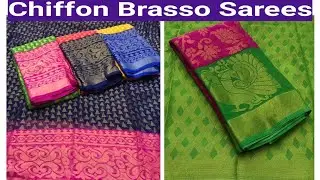 Chiffon Brasso Sarees collections with price / #chiffonsarees #brassosarees #linensarees #ikatsarees