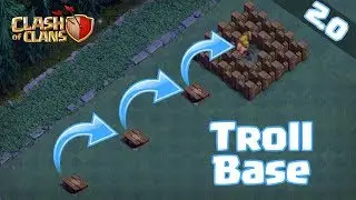 TRAP TROOPS IN A BOX TROLL !!! | PUSH TRAP FUN !! | CLASH OF CLANS