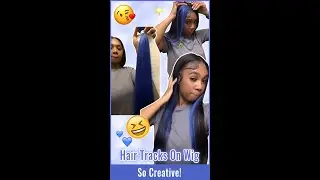 How To Get Highlighter Look Without Dye?💙Blue Hair Sew In Wig Tutorial Ft.#ulahair
