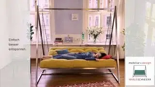 Genie&szlig;e t&auml;glich die wohltuenden Schaukelbewegungen auf dem Designer Schaukelsofa im Wohnzimmer