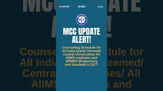 📢ANNOUNCEMENT FROM MCC NEET-UG Counselling Schedule OUT! #mcccounselling2025 #jipmer #update #yt