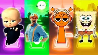 The Boss Baby - Blippi - Incredibox Sprunki - SpongeBob - Tiles Hop EDM Rush