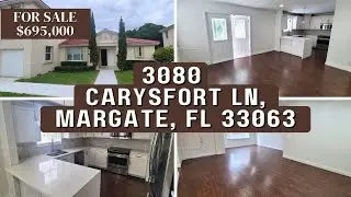 3080 Carysfort Ln | Spacious Family Home for Sale | Margate, FL