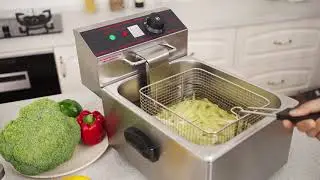 Costway 1700W Single Electric Deep Fryer with Basket Scoop Unit