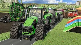 FS 22 Ferme irréaliste | Tracteur GIGANTESQUE, semoir de 100 mètres et Silo de 10.000.000 L