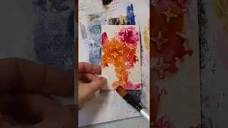 Playing with Acrylic Inks on a gessoed Stencil Pattern ➡️ Mixed Media Background