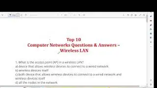 Wireless LAN - Computer Networks Questions & Answers MCQ