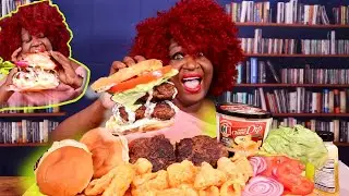 CHEESY DOUBLE SLOPPY BURGER | LET'S TALK ABOUT IT!! | EAT WITH ME | 먹방