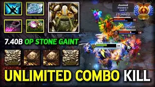 7.40b OP STONE GIANT MID Tiny With Magical Build Unlimited One Combo Kill Against Tanky Bristleback
