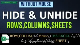 Hide and Unhide Rows, Columns & Sheets in Microsoft Excel Without Mouse || MS Excel Shortcut Keys