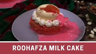 Roohafza Milk Cake | Easy Ramadan Recipe, Ramadan Desserts, Easy Three Milk Cake Recipe