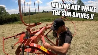 TEDDING HAY WITH THE 7710 AND LELY LOTUS 300