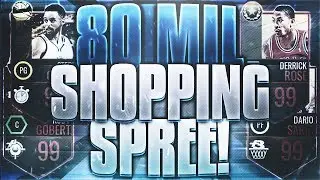 80 MIL COIN NBA LIVE MOBILE SHOPPING SPREE! UPGRADING TEAM TO A 98 OVR FRANCHISE! 30 MIL COIN CARD!!