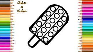 Relax & Color | Pop It Ice Cream Coloring Page | Satisfying Pop It Coloring Page