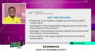 SHS 1 - Economics - Scope of economic activity