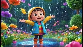 Cinco Gotinhas de Chuva Brincando de Esconde-Esconde | Rimas e Canções Infantis
