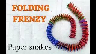 FOLDED PAPER SNAKES: Folding Frenzy Demo #3 3D paper toy lesson tutorial for Art Teachers. Accordian