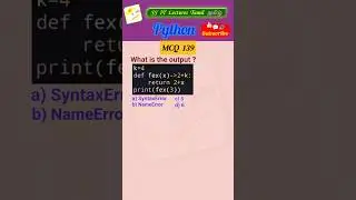 Python MCQ 139, Function return annotation,Test Your Skills#python#pythonprogramming#shorts#trending