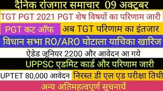 TGT PGT 2021 RESULT CUT OFF II AIDED JUNIOR VACANCY II UPTET UPPSC UPDATE D ElEd  EXAM  RO ARO