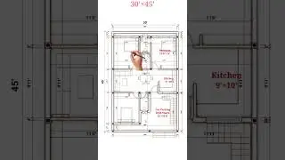 30&times;45 House Plan || 30&times;45 House Design || #floorplan #houseplan #housedesign #shorts