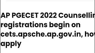 AP PGECET 2022 COUNSELLING REGISTRATION START, HOW TO APPLY,COUNSELLING DATE,ADMISSIONS PROCESS