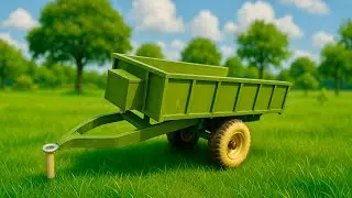 How to make a mini tractor Trolley | Hydraulic Homemade pvc pipe using Tractor trolley making video