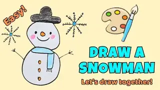 Easy and Cute Snowman Drawing for Kids ☃️❄️