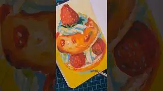 Dessert drawing🍬⋆.𐙚| Paint with me| Gouache painting #painting #dessert #art