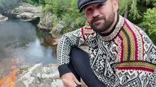 Steven Kelly | Birch Bark fire and hammock set up in Scotland 
