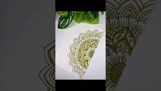 Half Mandala Art step by step ✍🏻#mandala #tutorial #easy #satisfying  #shortsfeed  #ytshorts #art