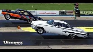MAFIA AIRSHOW '60 CHEVY IMPALA VS ''68 HEMI DODGE DART AY BYRON 10-6-13