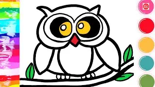 Owl Drawing, Painting and coloring for kids  |Draw, Paint and Learn