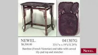 Antique Bamboo (French Victorian) end table with carved