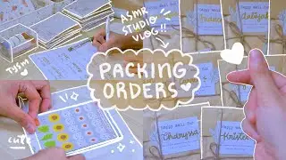 Studio vlog 📦 PACKING ORDERS ASMR + soft music | sticker business Philippines