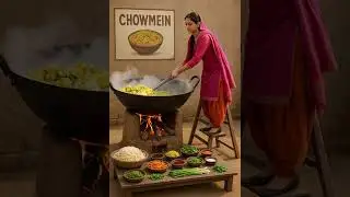 🥢 Giant Desi Chowmein Cooking by Punjabi Women 👩&zwj;🍳 | Village Street Food Vibes 🍜🌾 | Must Watch!