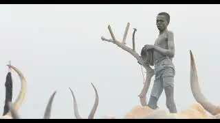 Mundari tribe boy in a cattle camp, Central Equatoria, Terekeka, South Sudan