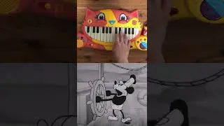 Steamboat Willie Mickey Mouse Whistle on Cat Piano
